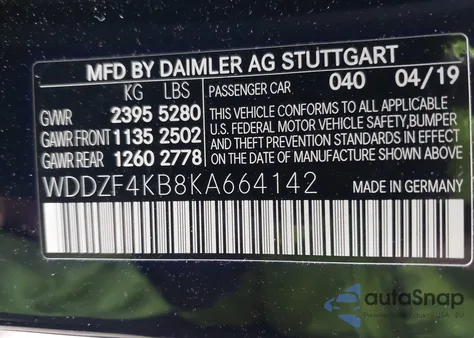 2019 Mercedes-Benz E 300 4Matic from USA, damaged, VIN WDDZF4KB8KA664142